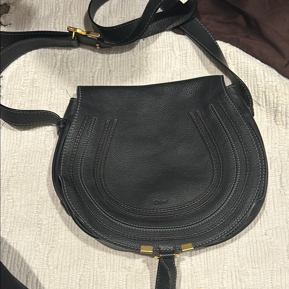 Chloé Black Leather Saddle Bag